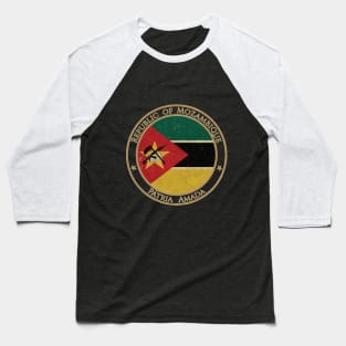 Vintage Republic of Mozambique Africa African Flag Baseball T-Shirt